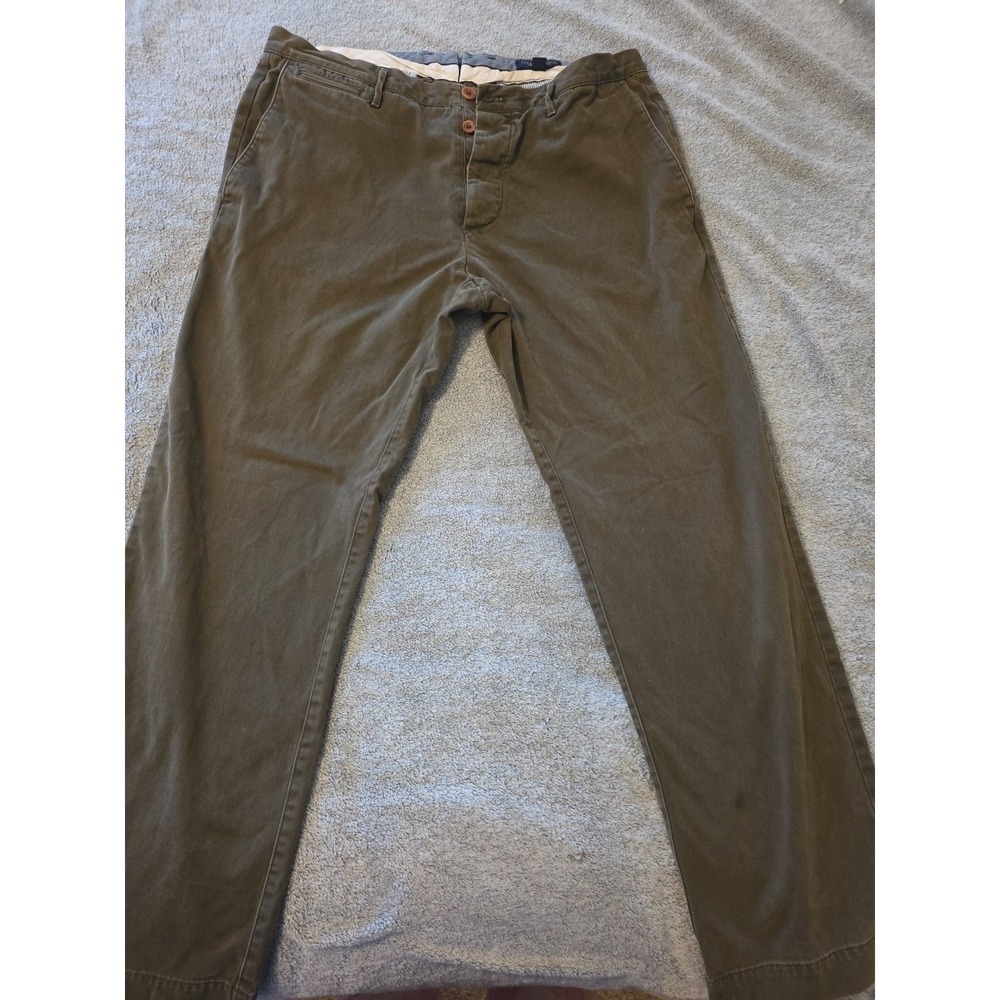 Banana Republic Vintage Straight 36/32 Ol9ve Green Khaki Pants Button Front